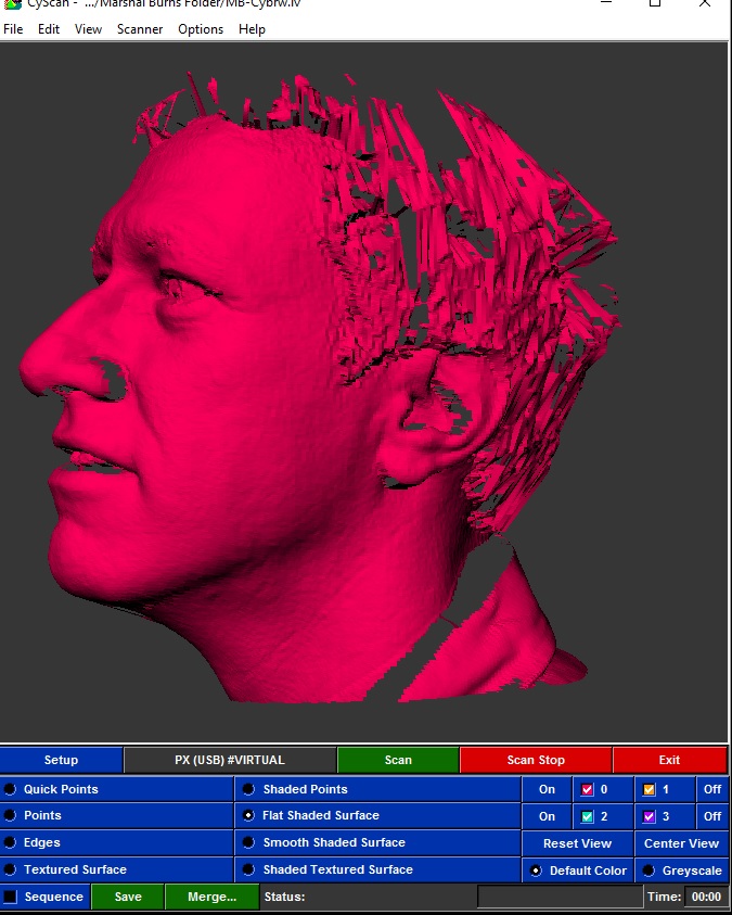 3D scan of Marshall Burns' head by Viewpoint Datalabs, 1995